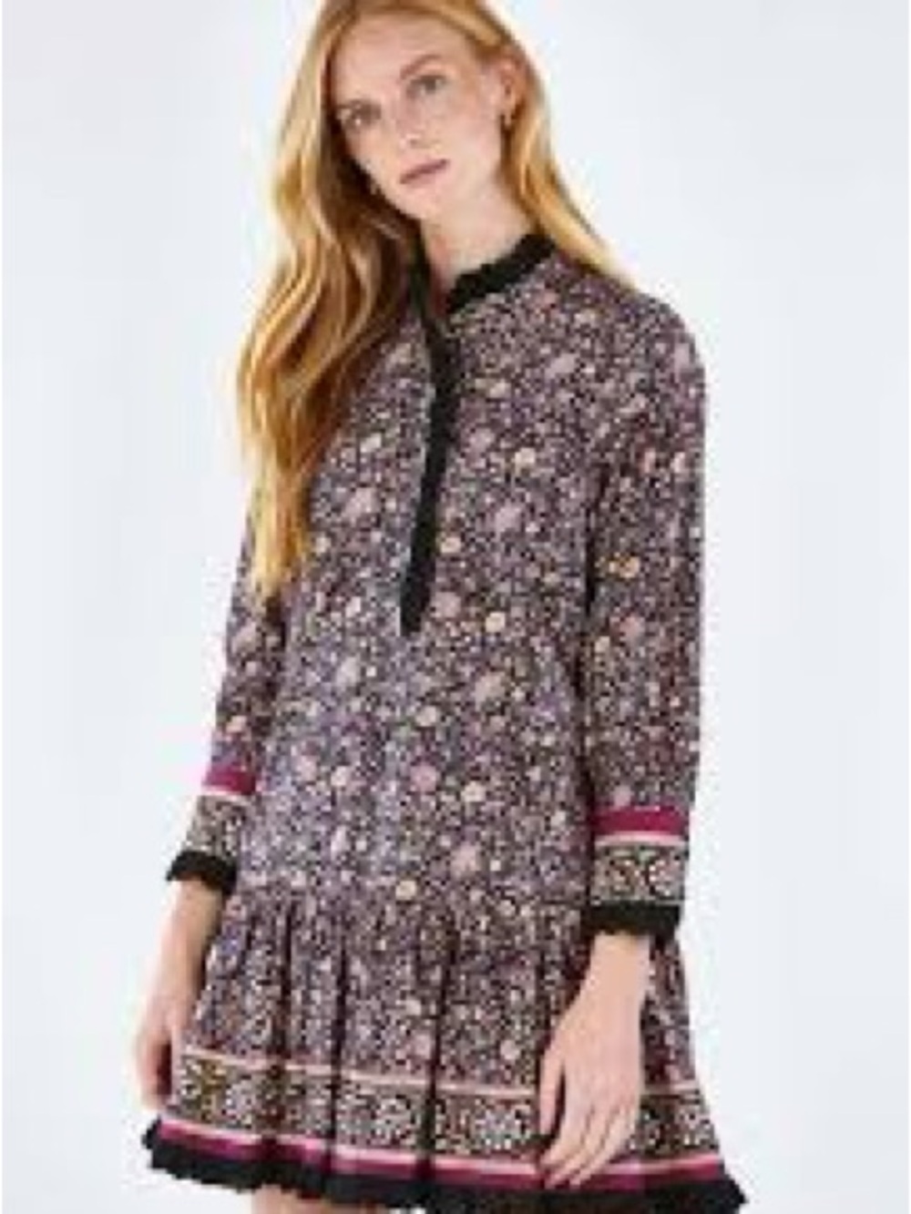 Size S - HUNTER BELL black floral dress